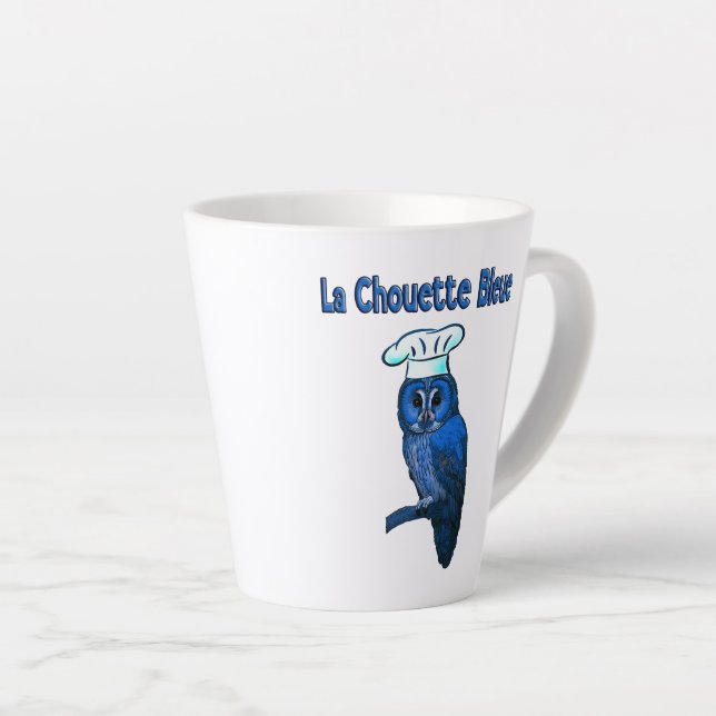 La Chouette Bleue Cafe Latte Mug (Right Angle)