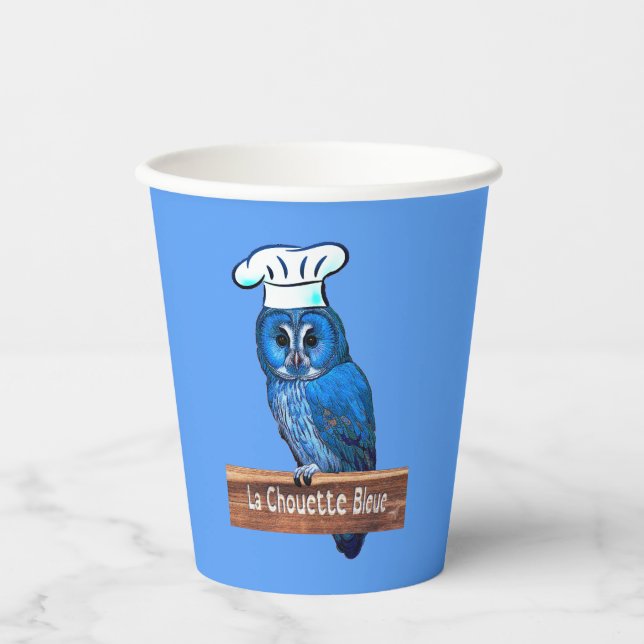 La Chouette Bleue Cafe Paper Cups (Front)