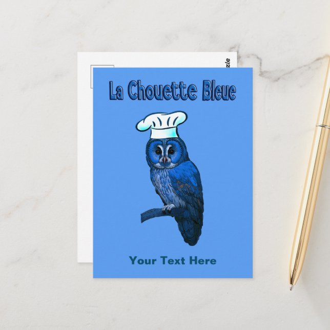 La Chouette Bleue Cafe Postcard (Front/Back In Situ)
