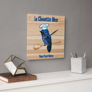 La Chouette Bleue Cafe Square Wall Clock