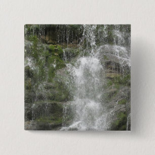 La Chute Waterfall in Forillon National Park 15 Cm Square Badge