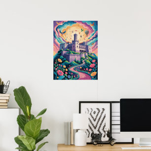 La Citadelle Fantasy Castle Colourful Poster