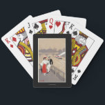 La Cite Art Deco Scene Playing Cards<br><div class="desc">La Cite Art Deco Scene of Couple Watching Riverboat - Paris,  France  was created in 1912. This image depicts scenes from Paris,  France.</div>