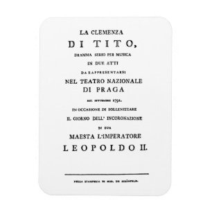 La Clemenza di Tito Libretto title page Magnet