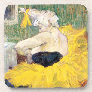 La Clownesse (Clown) Cha-U-Kao by Toulouse Lautrec Coaster