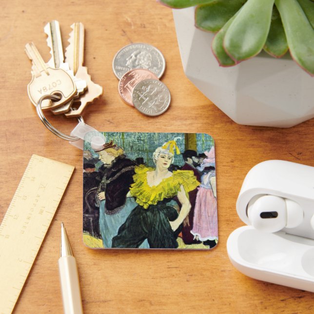 La Clownesse (Clown) Cha-U-Kao by Toulouse Lautrec Key Ring (Desk)