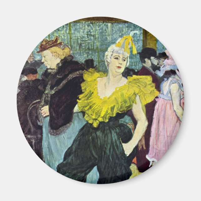 La Clownesse (Clown) Cha-U-Kao by Toulouse Lautrec Magnet (Front)