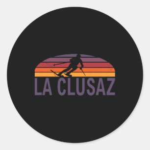 La Clusaz French Alps France Ski Resort Snowboardi Classic Round Sticker