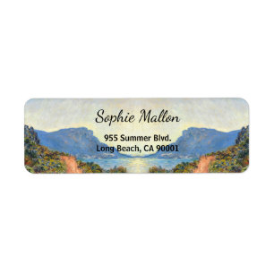 La Corniche near Monaco by Claude Monet Return Address Label