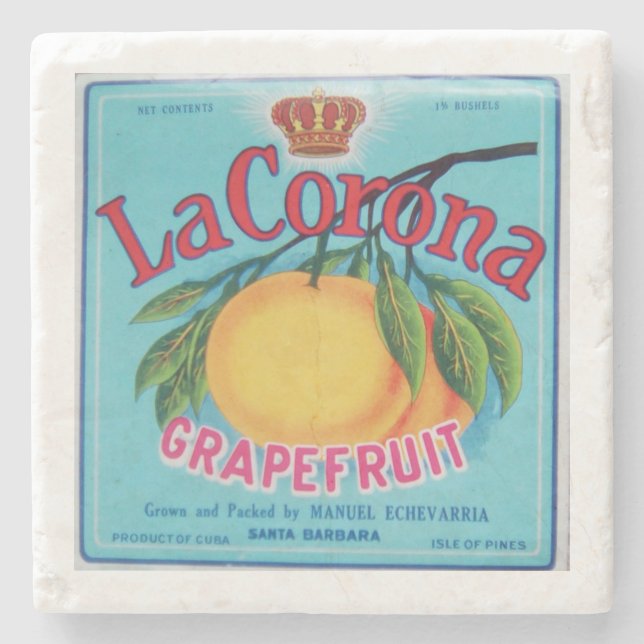 La Corona Grapefruit Marble Coaster (Front)