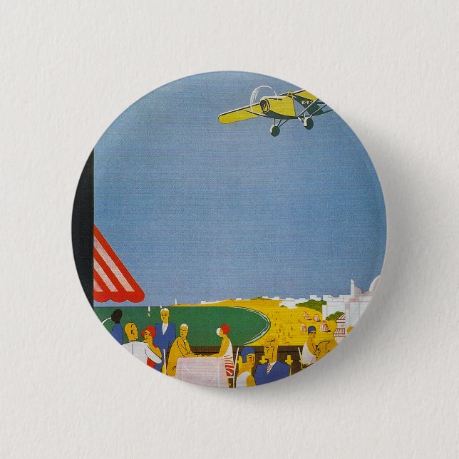 La Cote Basque Par Avion 6 Cm Round Badge (Front)