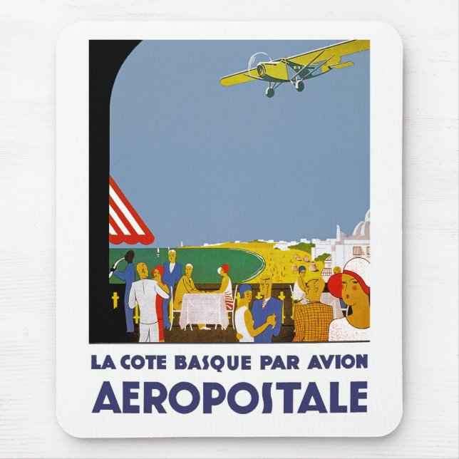 La Cote Basque Par Avion Mouse Pad (Front)
