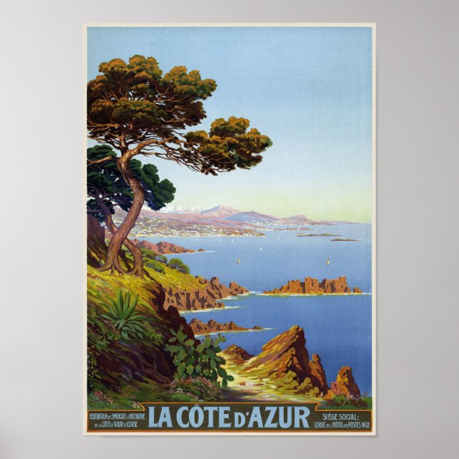 La Côte d'Azur France Vintage Poster 1920 (Front)