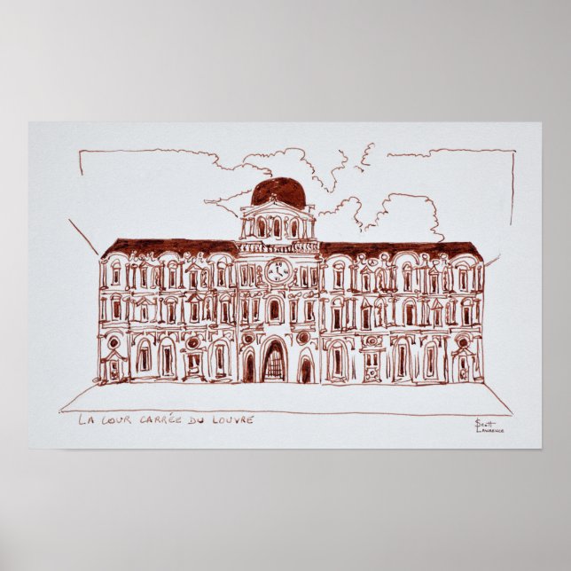La Cour Carree Courtyard | Louvre, Paris, France Poster (Front)