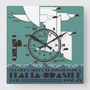 La Crociera Aerea Transatlantica Square Wall Clock