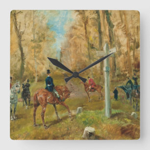 La croisee des chemins, 1883 (oil on canvas) square wall clock