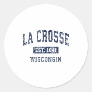 La Crosse Wisconsin Wi Vintage Established Sports Classic Round Sticker