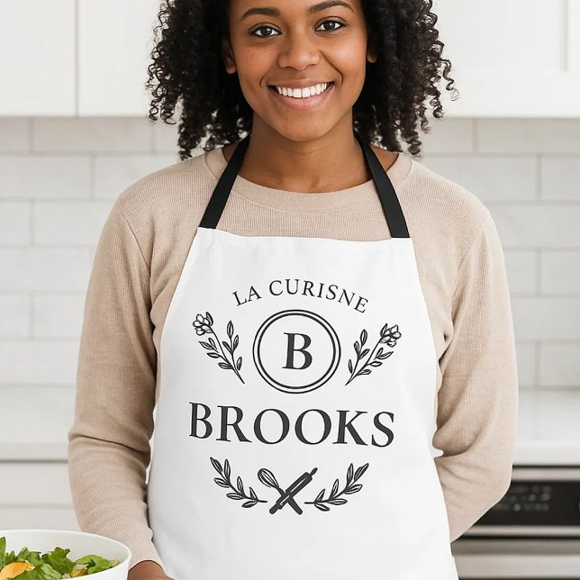 La Cuisine Family Name Custom Kitchen Apron (Creator Uploaded)