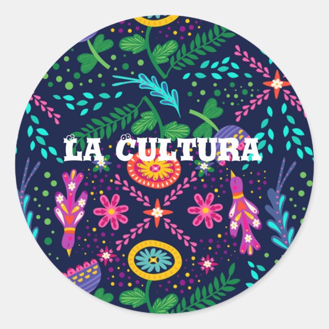 La Cultura Hispanic Month  Classic Round Sticker (Front)