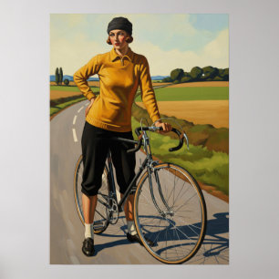 LA CYCLISTE (The Cyclist) - Original Art Deco Artw Poster