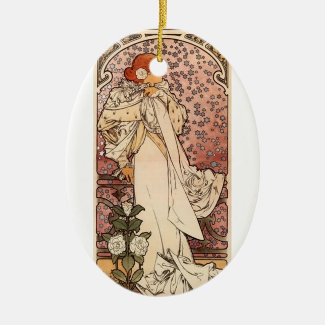 La Dame Aux Camelias Ceramic Tree Decoration (Front)