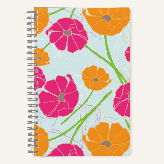 La de Da Spring Floral 5.5" x 8.5" Spiral Notebook (Front)