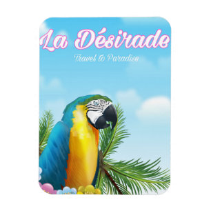 La Désirade Parrot travel poster Magnet