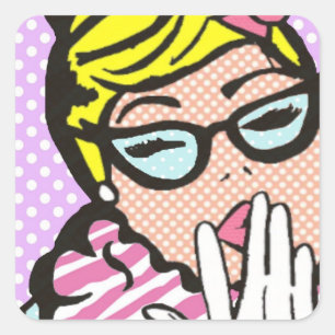 La-Di-Da Lady Pop Art Stickers
