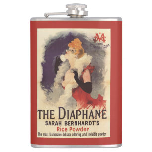 La Diaphane Woman Powdering Face Promo Poster Hip Flask