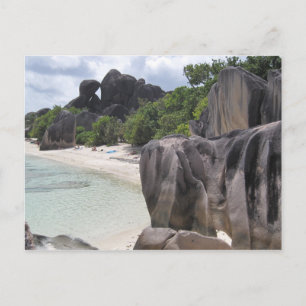La Digue, Seychelles, Beach, Rocks Postcard