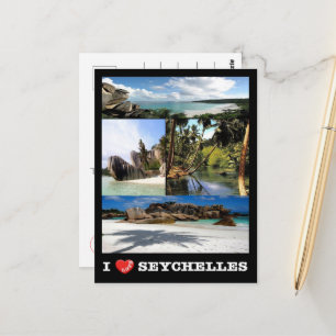 La Digue - Seychelles - I Love - Postcard