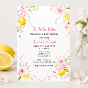 La Dolce Baby Lemon Baby Shower Invitation