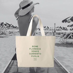 La Dolce Vita 5 Italian Travel Destinations Large Tote Bag