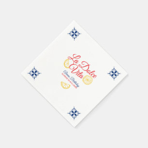 La dolce vita any age birthday invitation napkin