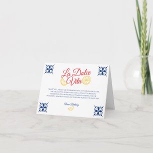 La dolce vita any age birthday thank you card