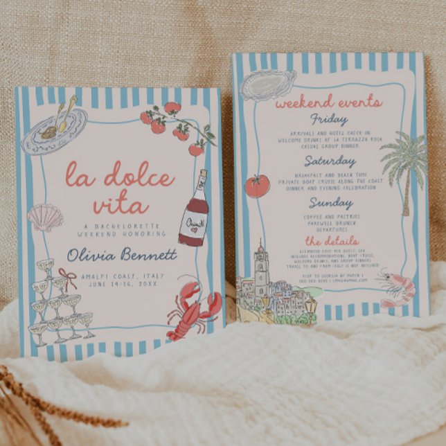 La Dolce Vita Bachelorette Party Invitation (Creator Uploaded)