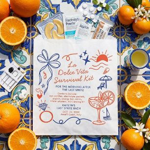 La Dolce Vita Bachelorette Party Survival Kit Favour Bag