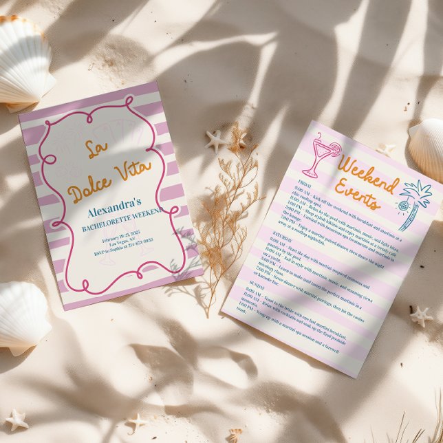 La Dolce Vita Bachelorette Weekend Invitation (Creator Uploaded)