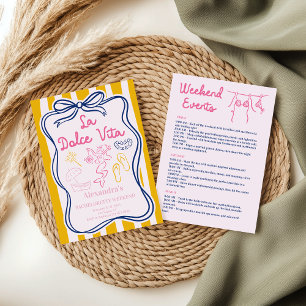 La Dolce Vita Beach Party Bachelorette Weekend Invitation