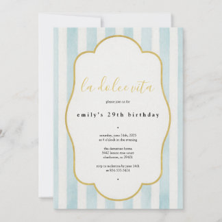 La Dolce Vita Birthday Invitation