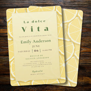 La Dolce Vita Bridal Shower   Amalfi Lemon Italian Invitation