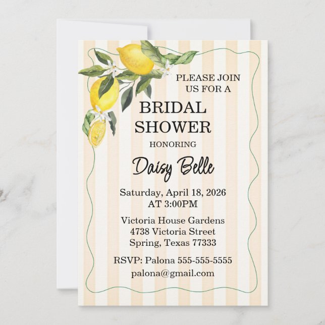 La Dolce Vita Bridal Shower Invitation (Front)