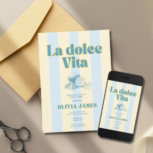 La dolce vita bridal shower invitation