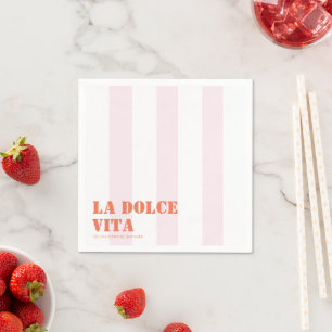 La dolce vita bridal shower napkin