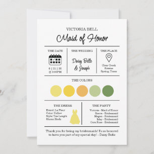 La Dolce Vita Bridesmaid Information Card