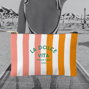 La Dolce Vita Cinque Terra Cabana Stripe Accessory Pouch