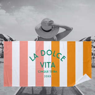 La Dolce Vita Cinque Terra Cabana Stripe Beach Towel
