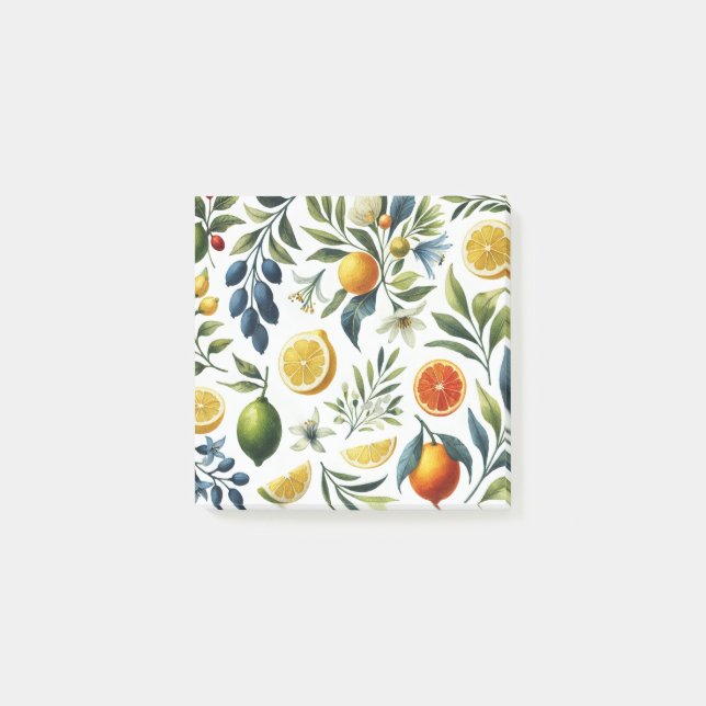 La Dolce Vita Citrus Mediterranean Charm Post-it Notes (Front)