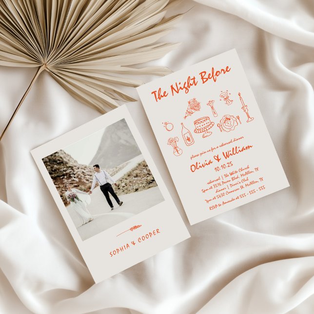 La Dolce Vita Hand Drawn Rehearsal Dinner Invitation (Creator Uploaded)