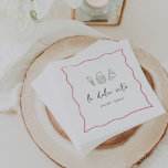 "La Dolce Vita" Handwritten Bridal Shower Napkin<br><div class="desc">This beautiful Italian inspired bridal shower design features handwritten style cursive lettering accented with a wavy scribble ribbon border in pink. Hand drawn illustrations of gelato, a cupcake, and a pastry complete the design for a summery Amalfi Coast look. These elegant Mediterranean bridal shower napkins feature "la dolce vita" in...</div>
